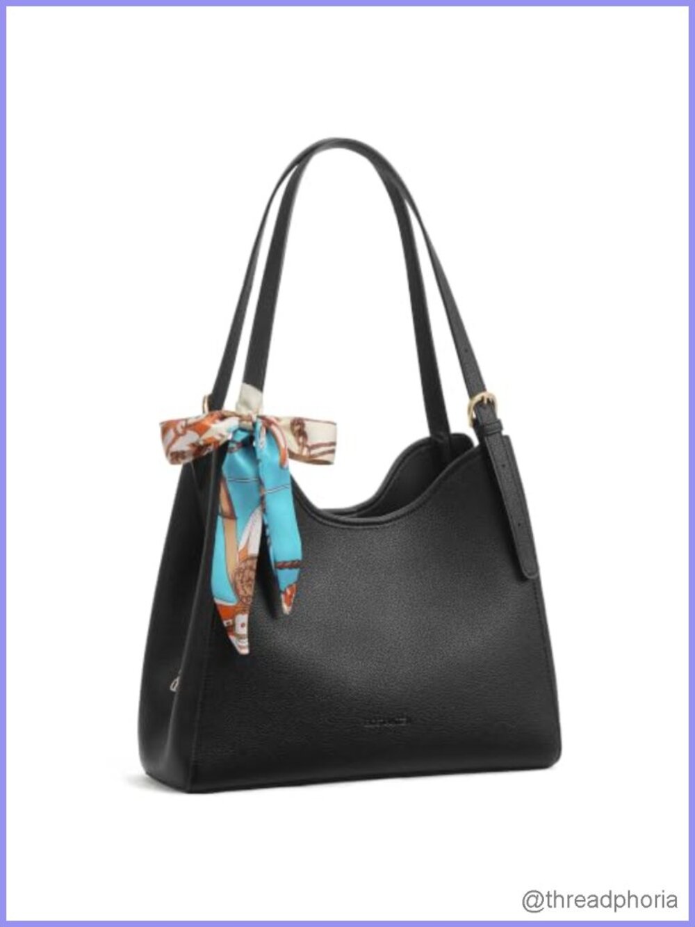 Pebbled Faux Leather Shoulder Bag 3-Compartment Handbag Adjustable Strap